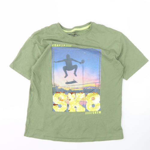 Marks and Spencer Boys Green Skateboard T-Shirt 11-12 Years