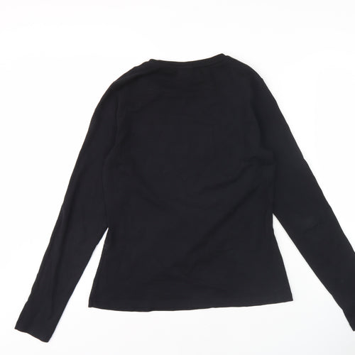 ASOS Women's Black Long Sleeve Crew Neck Top Size 12