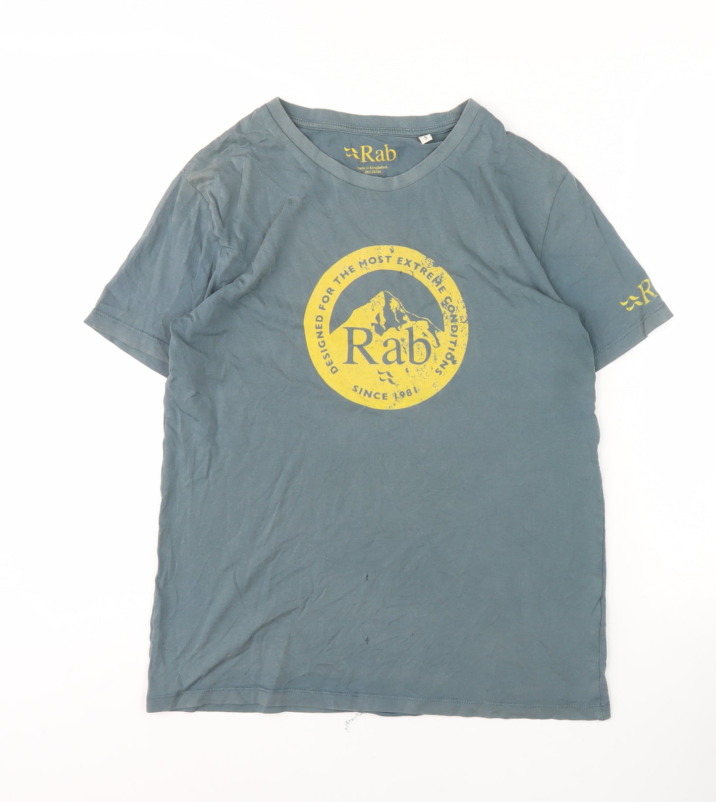 Rab Men's Blue Graphic Cotton T-Shirt Size S