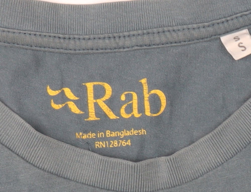 Rab Men's Blue Graphic Cotton T-Shirt Size S