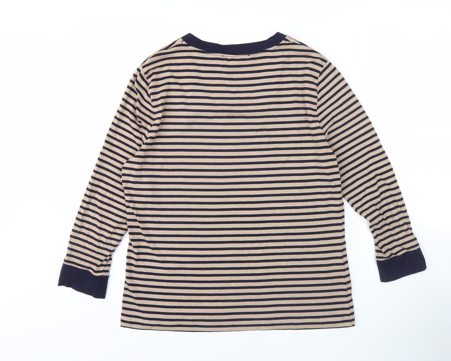 Viyella Women's Striped T-Shirt Beige M