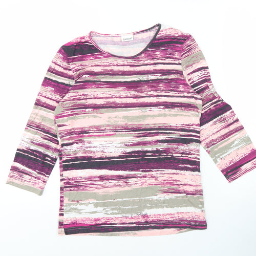 Damart Women's Multicoloured Striped T-Shirt, S, 3/4 Sleeve
