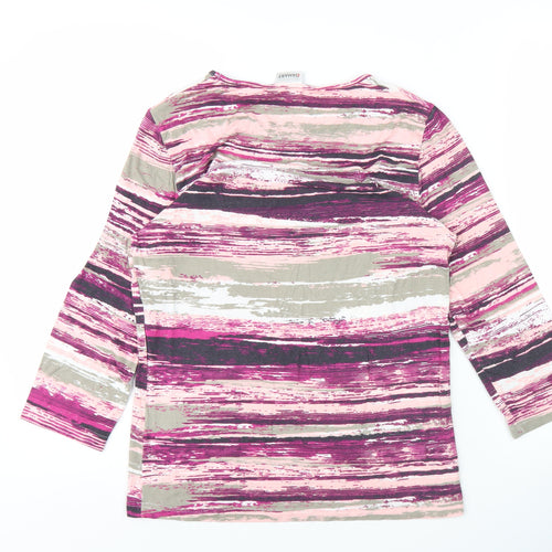 Damart Women's Multicoloured Striped T-Shirt, S, 3/4 Sleeve