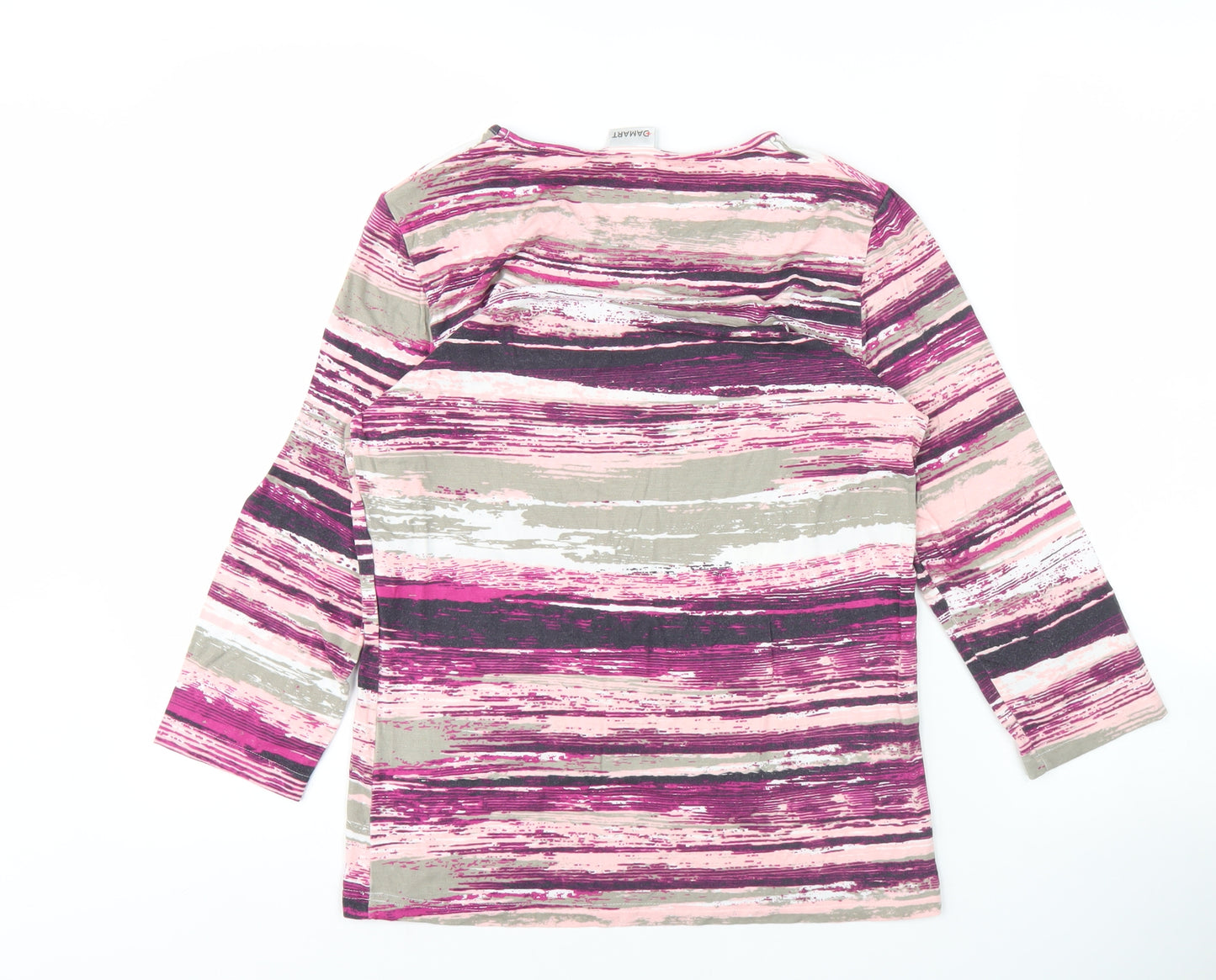 Damart Women's Multicoloured Striped T-Shirt, S, 3/4 Sleeve