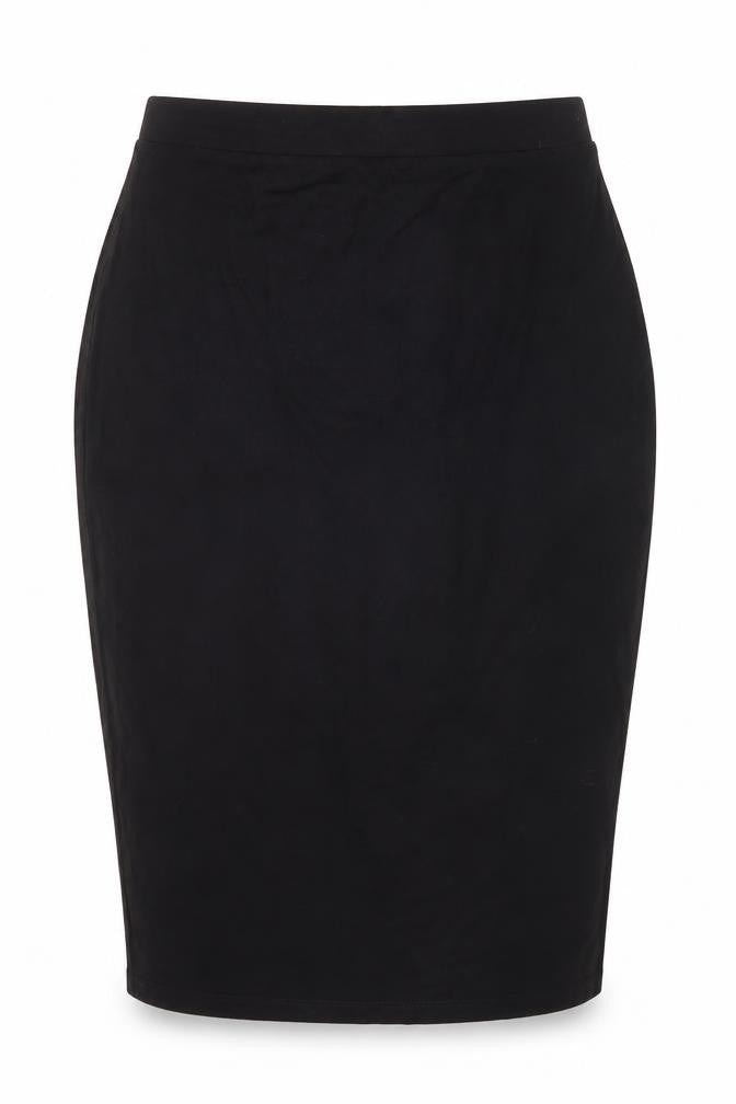 Front view of ASOS Women's Black Midi Pencil Skirt, size 10