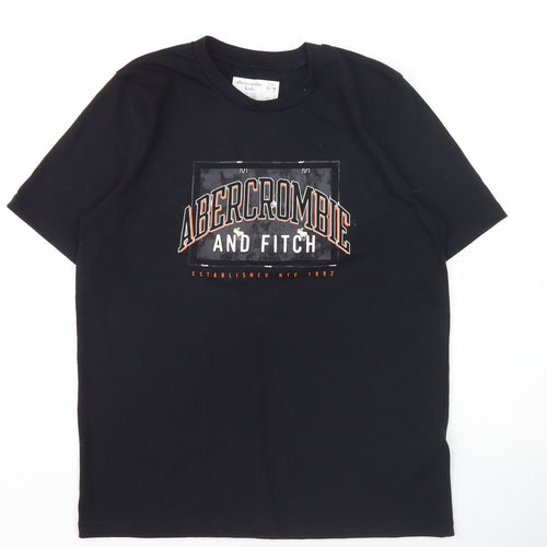Abercrombie & Fitch Boys Black Graphic T-Shirt 16 Years