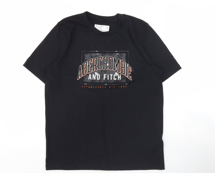 Abercrombie & Fitch Boys Black Graphic T-Shirt 16 Years