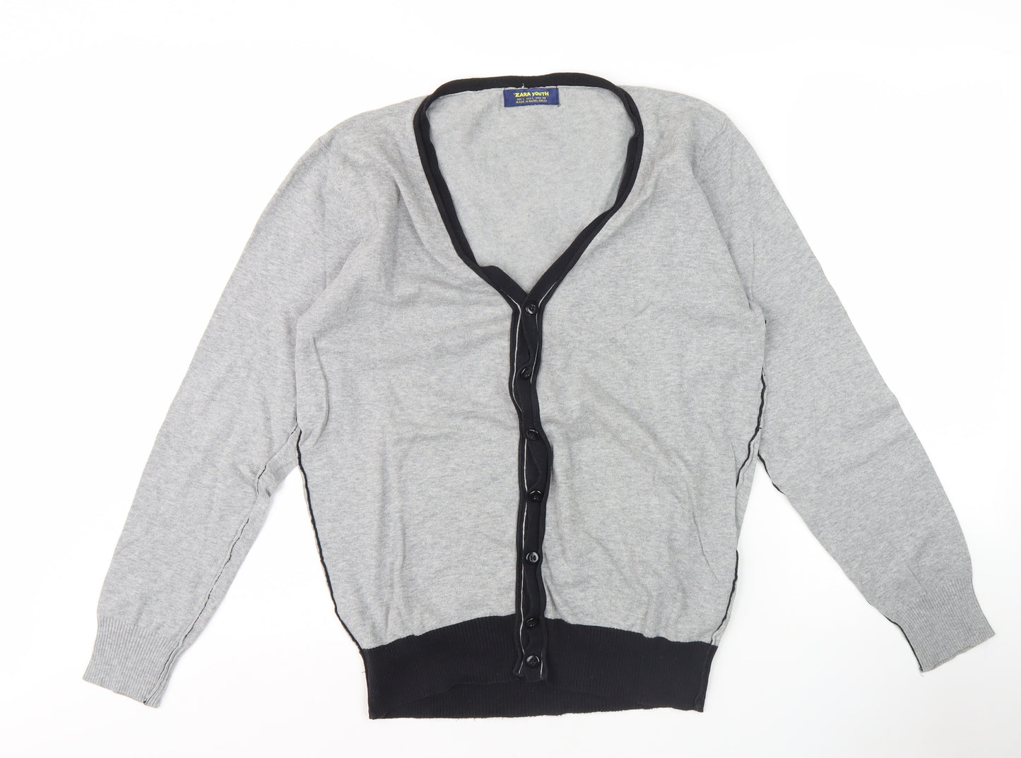 Zara Youth Boys Grey Cardigan, L Size, Cotton Blend