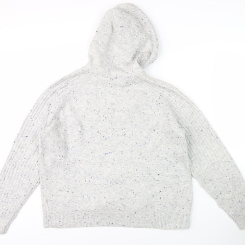 Marks and Spencer Men's Grey Hooded Pullover Jumper (M)