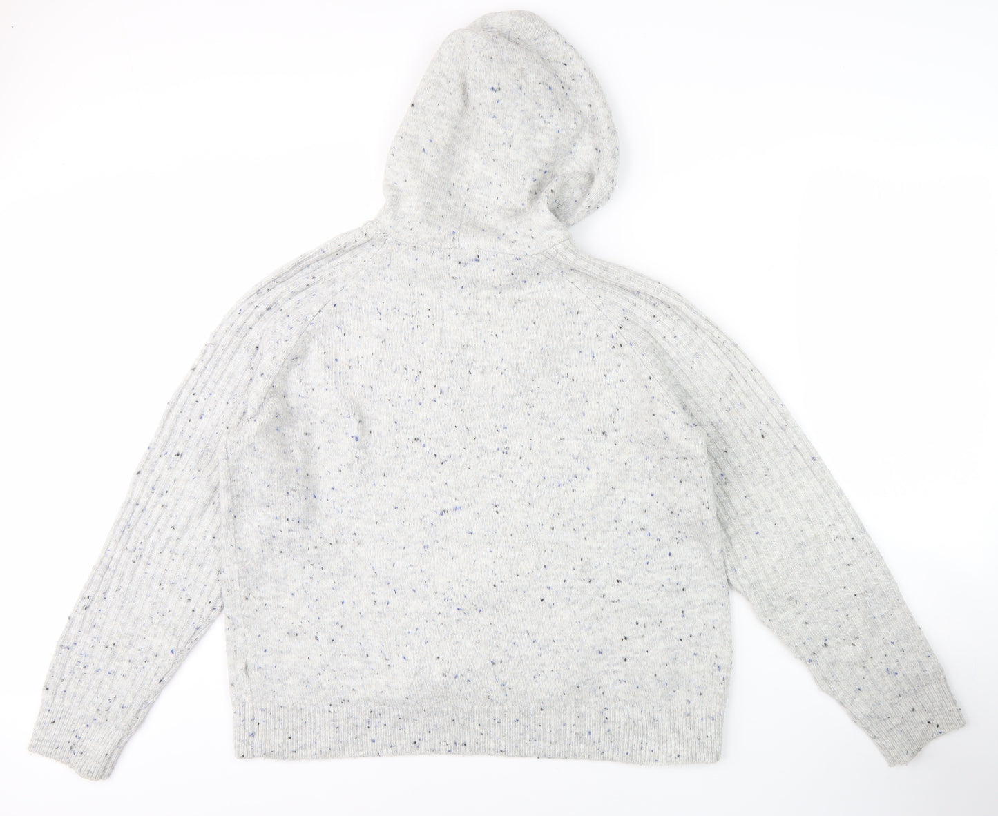 Marks and Spencer Men's Grey Hooded Pullover Jumper (M)