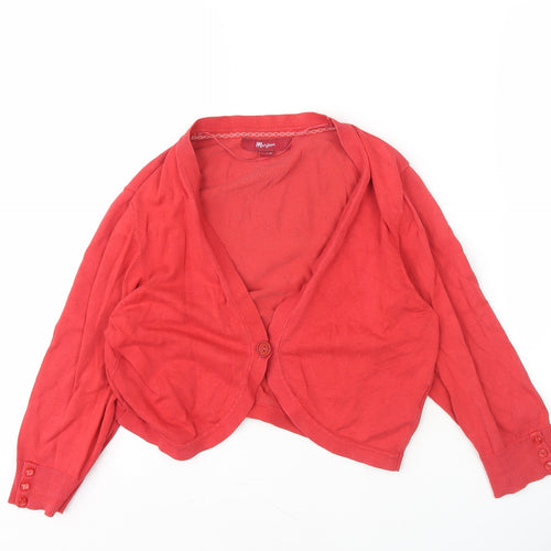 Monsoon Women's Red Cardigan, Size 14, Long Sleeve
