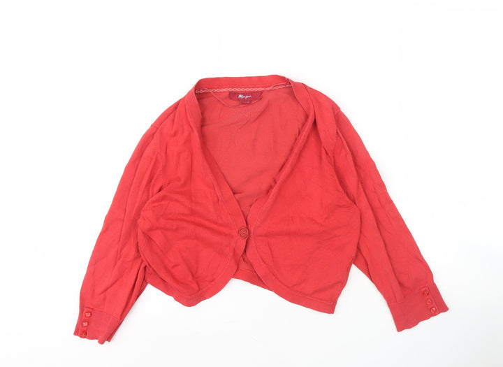 Monsoon Women's Red Cardigan, Size 14, Long Sleeve