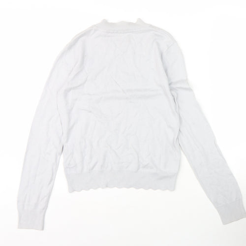 Oasis Women's White Pullover Jumper High Neck S