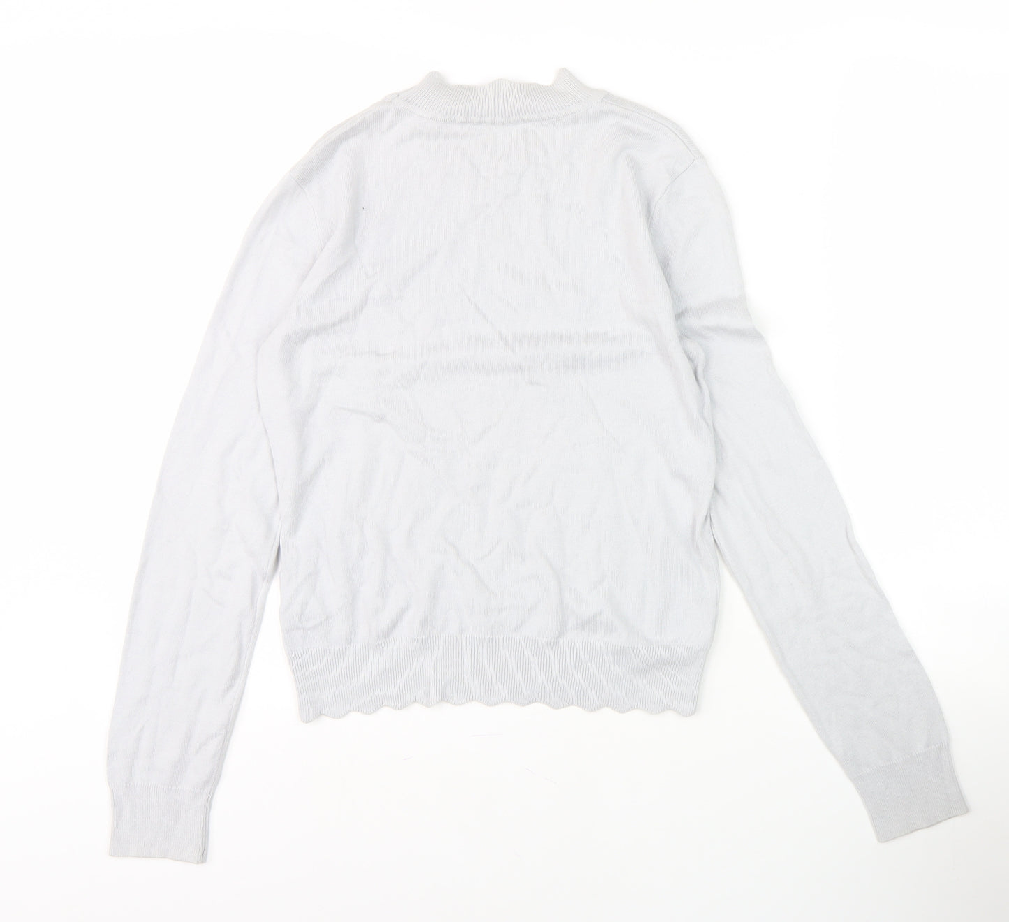 Oasis Women's White Pullover Jumper High Neck S