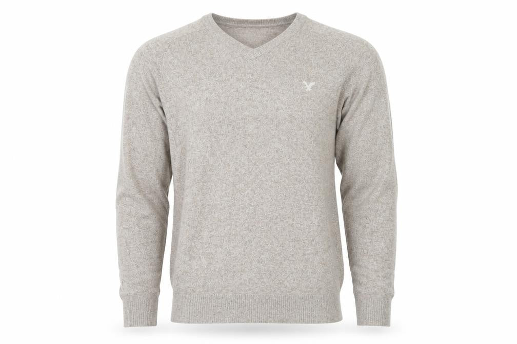 American Eagle Men's Beige V-Neck Pullover Jumper S
