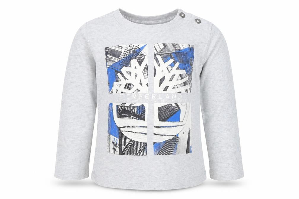 Front view of Timberland boys’ grey long sleeve t-shirt 3-4 years