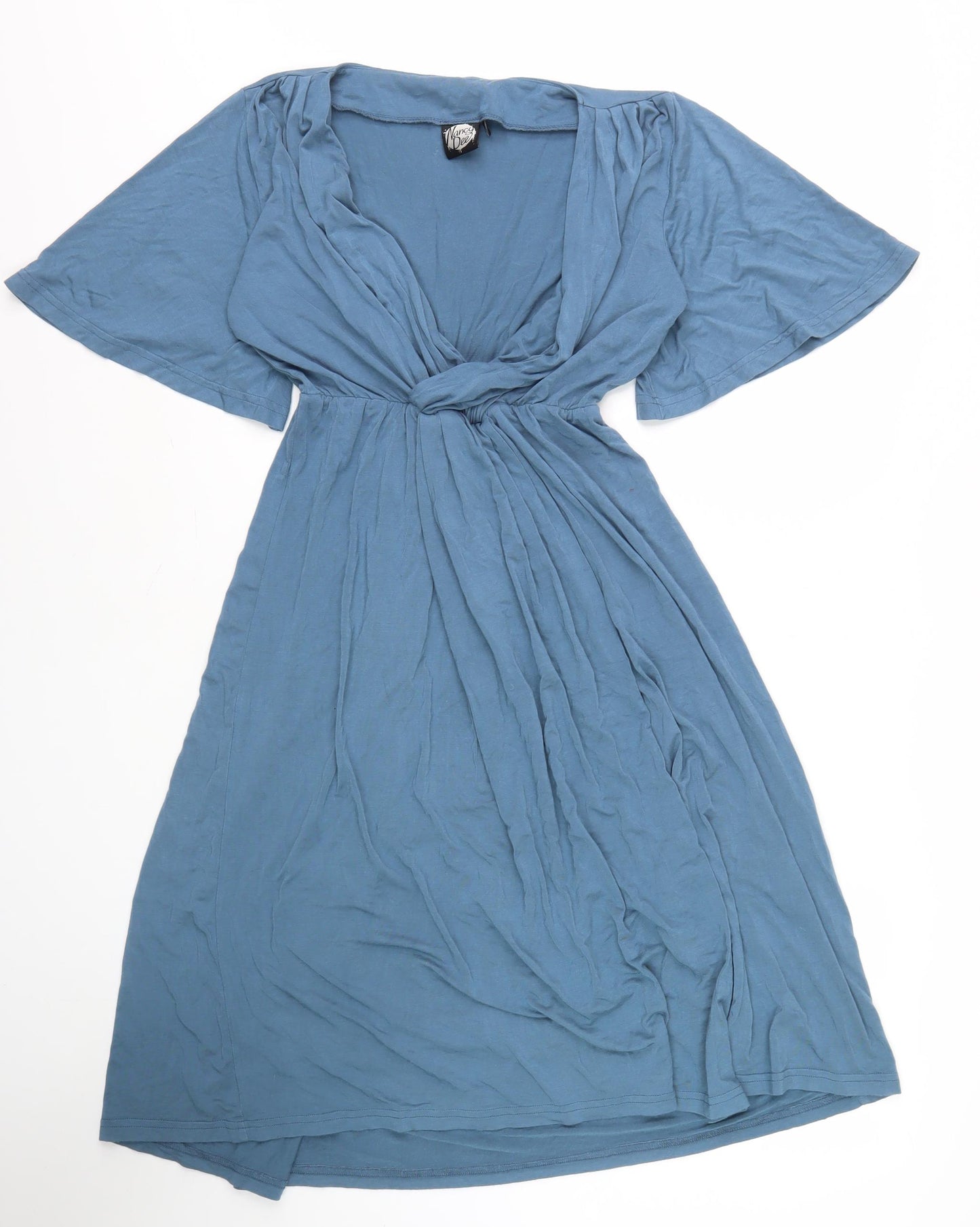 Nancy Dee Women's Blue Flutter Sleeve Dress