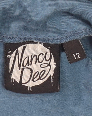 Nancy Dee Women's Blue Flutter Sleeve Dress