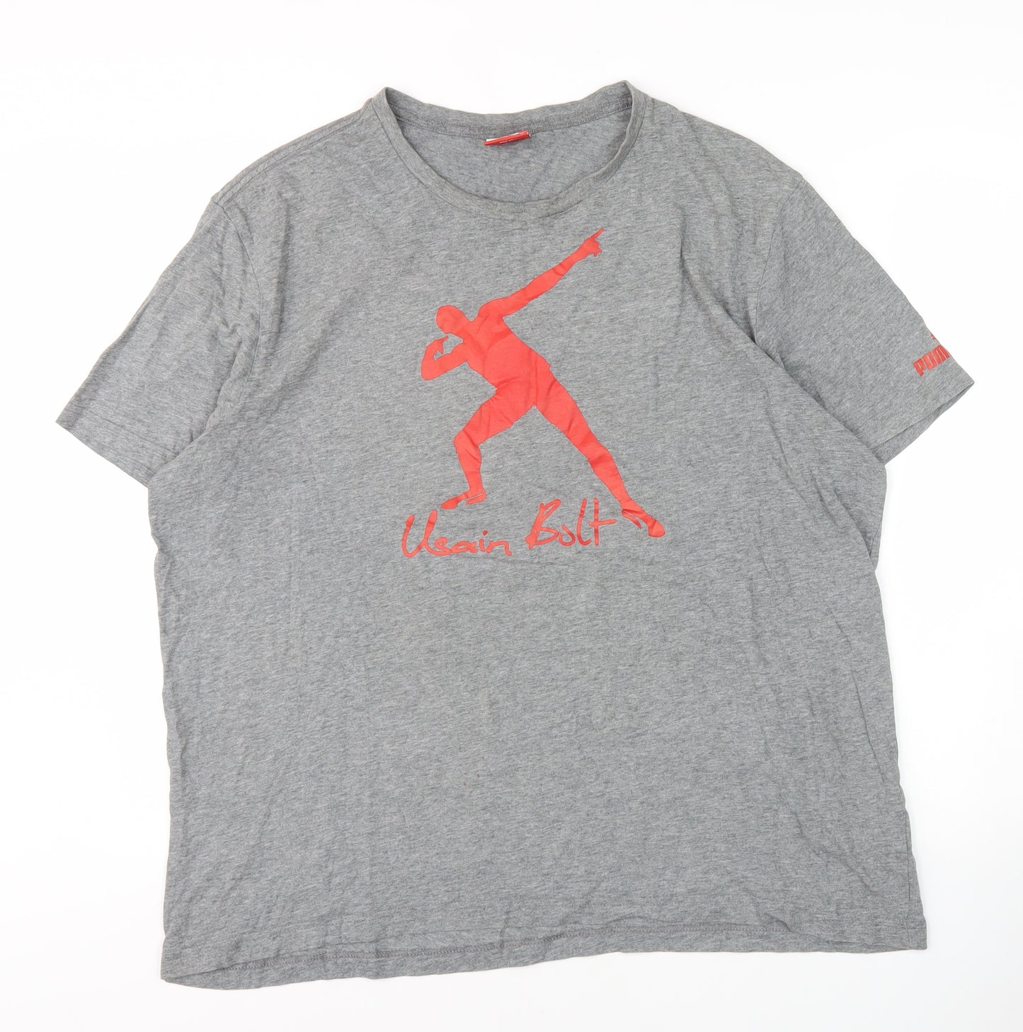 Puma Usain Bolt Grey Men's XL Sports T-Shirt