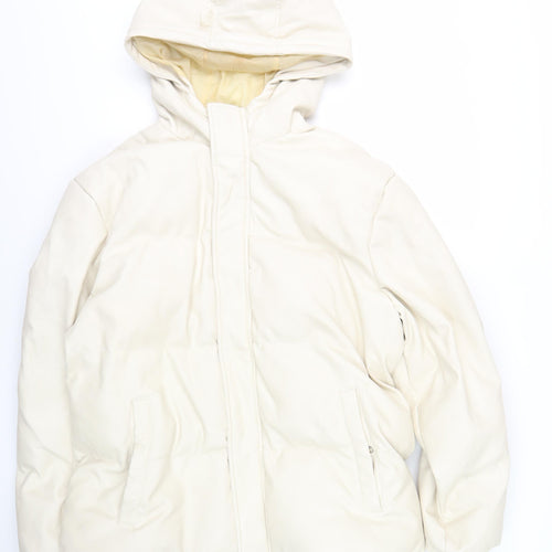 PrettyLittleThing Women's Ivory Puffer Jacket UK 12