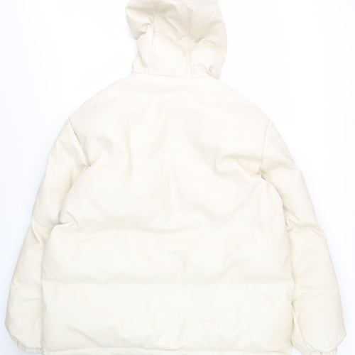 PrettyLittleThing Women's Ivory Puffer Jacket UK 12