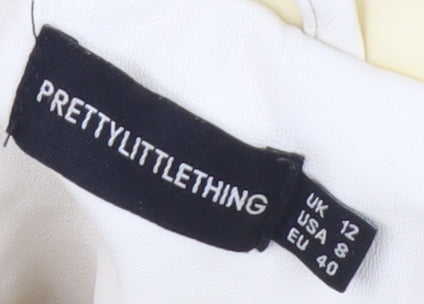 PrettyLittleThing Women's Ivory Puffer Jacket UK 12