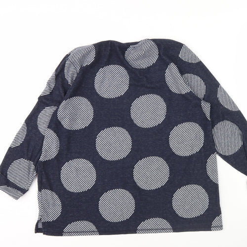 Marks and Spencer Women's Blue Polka Dot Top, Size 16