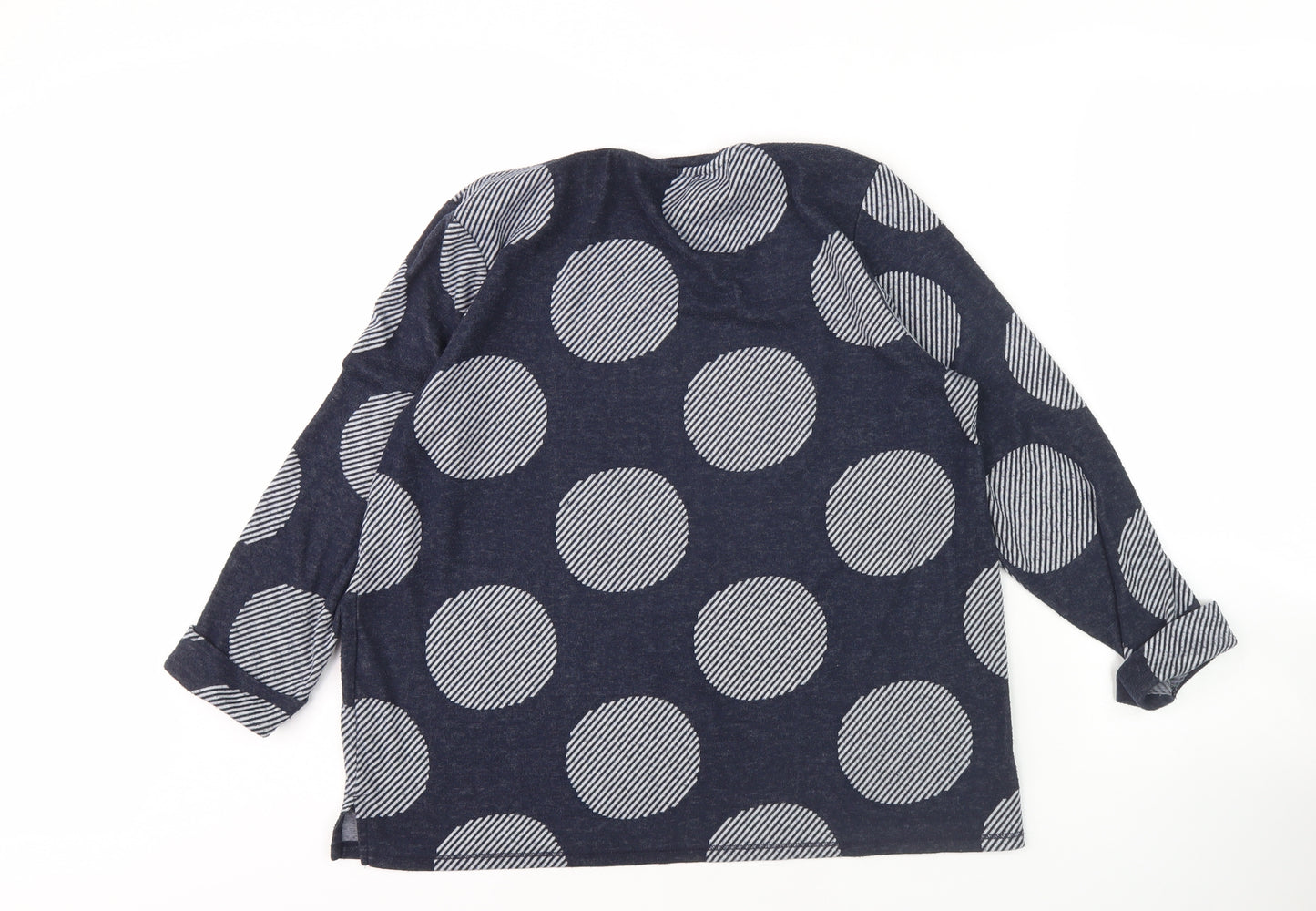 Marks and Spencer Women's Blue Polka Dot Top, Size 16