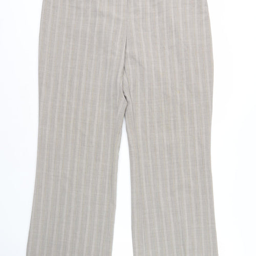 Marks and Spencer Women Beige Striped Trousers Size 16