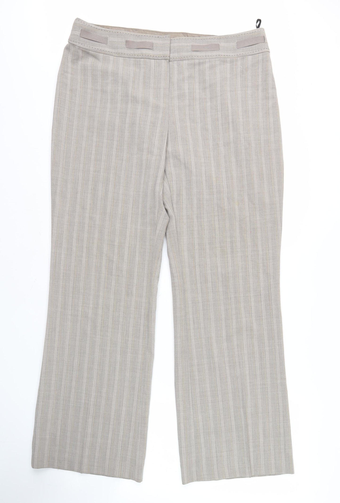 Marks and Spencer Women Beige Striped Trousers Size 16