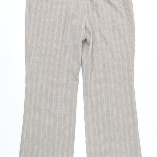 Marks and Spencer Women Beige Striped Trousers Size 16