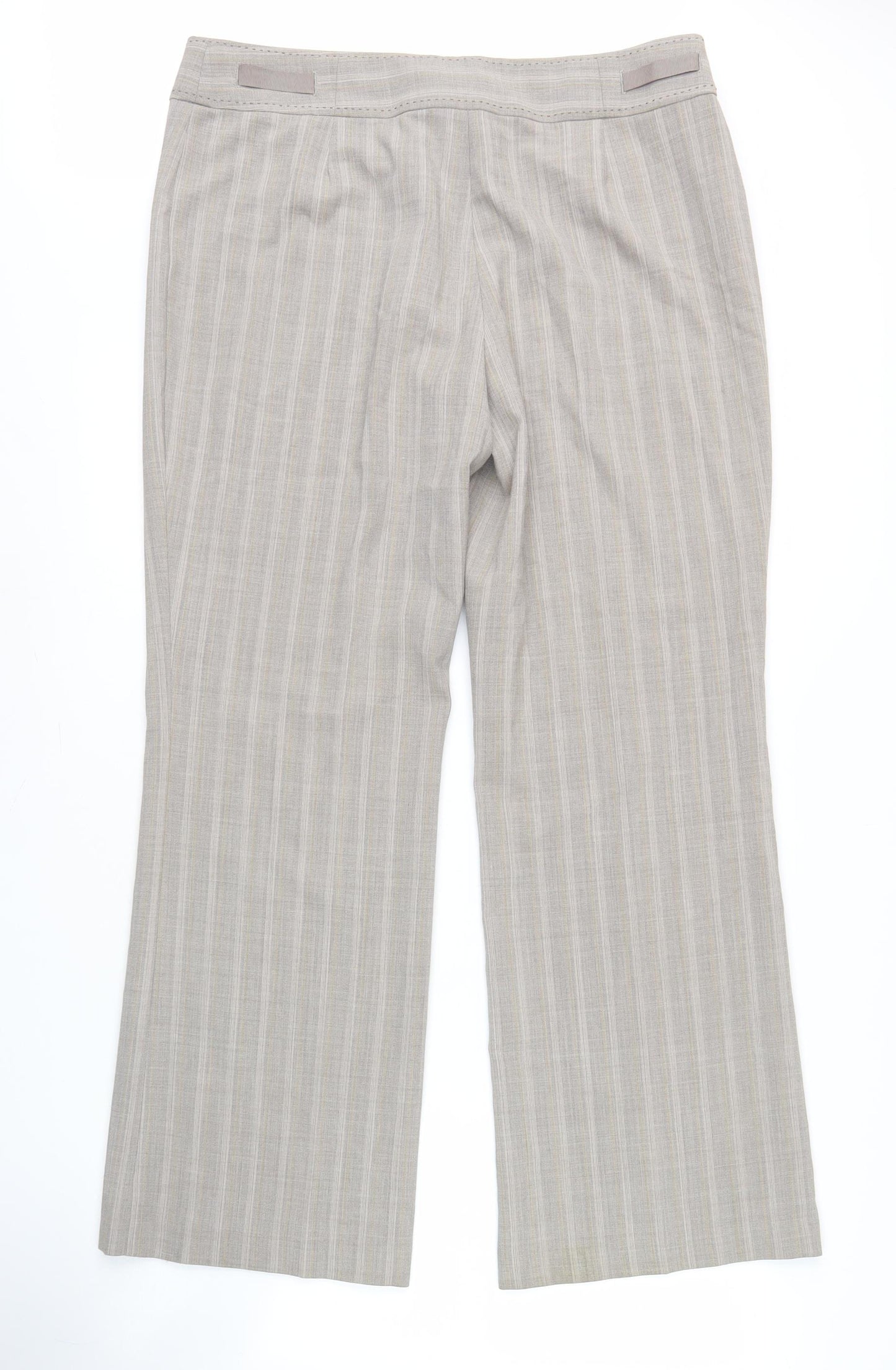 Marks and Spencer Women Beige Striped Trousers Size 16