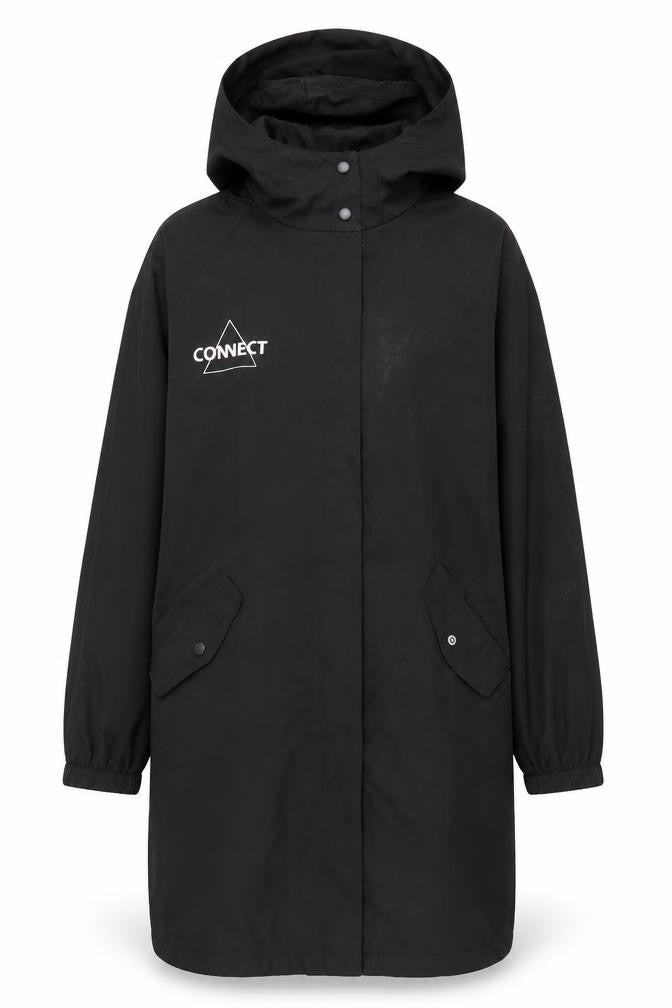 Front view of H:CONNECT Women's Black XS Rain Coat Jacket