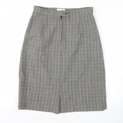 Mila Schön Women's Grey Check Pencil Skirt Size 18