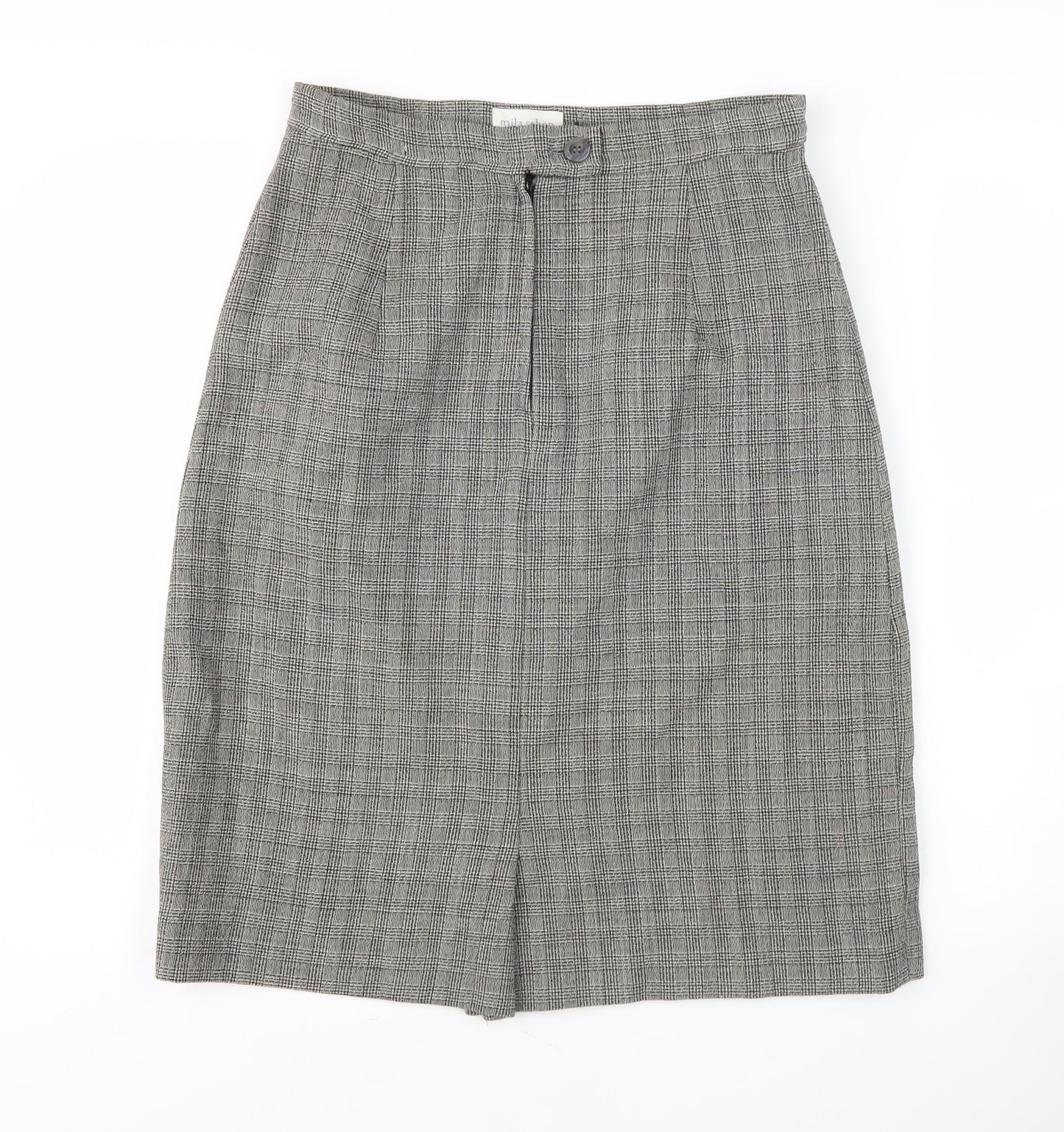 Mila Schön Women's Grey Check Pencil Skirt Size 18
