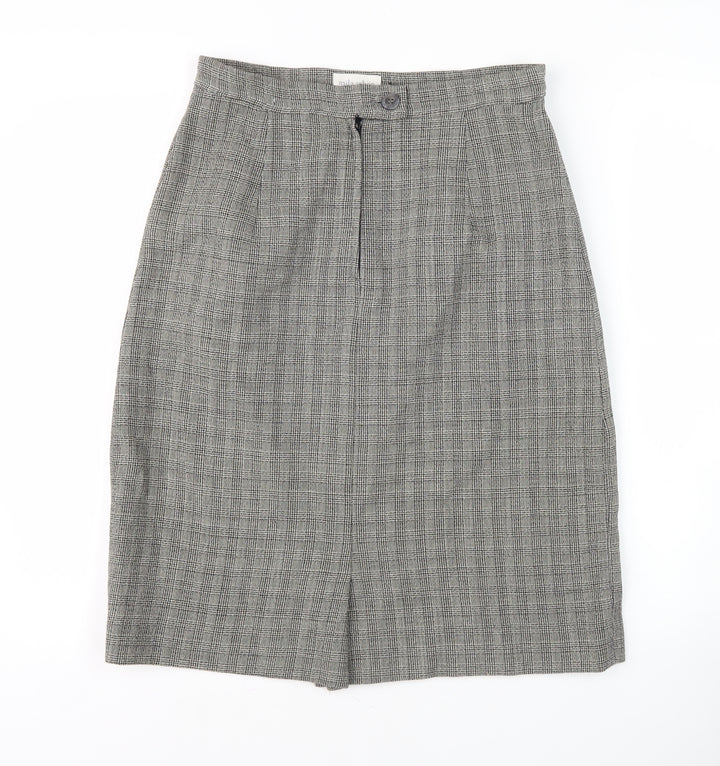 Mila Schön Women's Grey Check Pencil Skirt Size 18