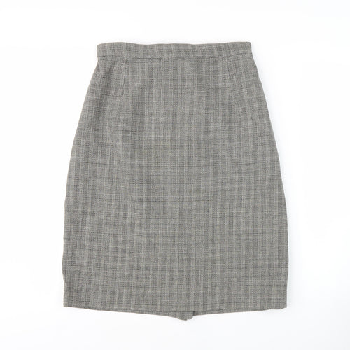 Mila Schön Women's Grey Check Pencil Skirt Size 18