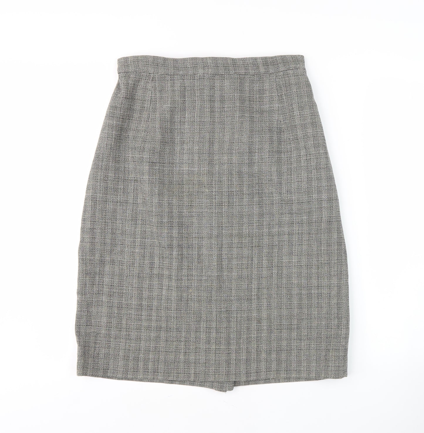 Mila Schön Women's Grey Check Pencil Skirt Size 18