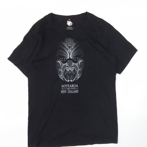 Kiwi Planet Men's Black M Graphic Print T-Shirt
