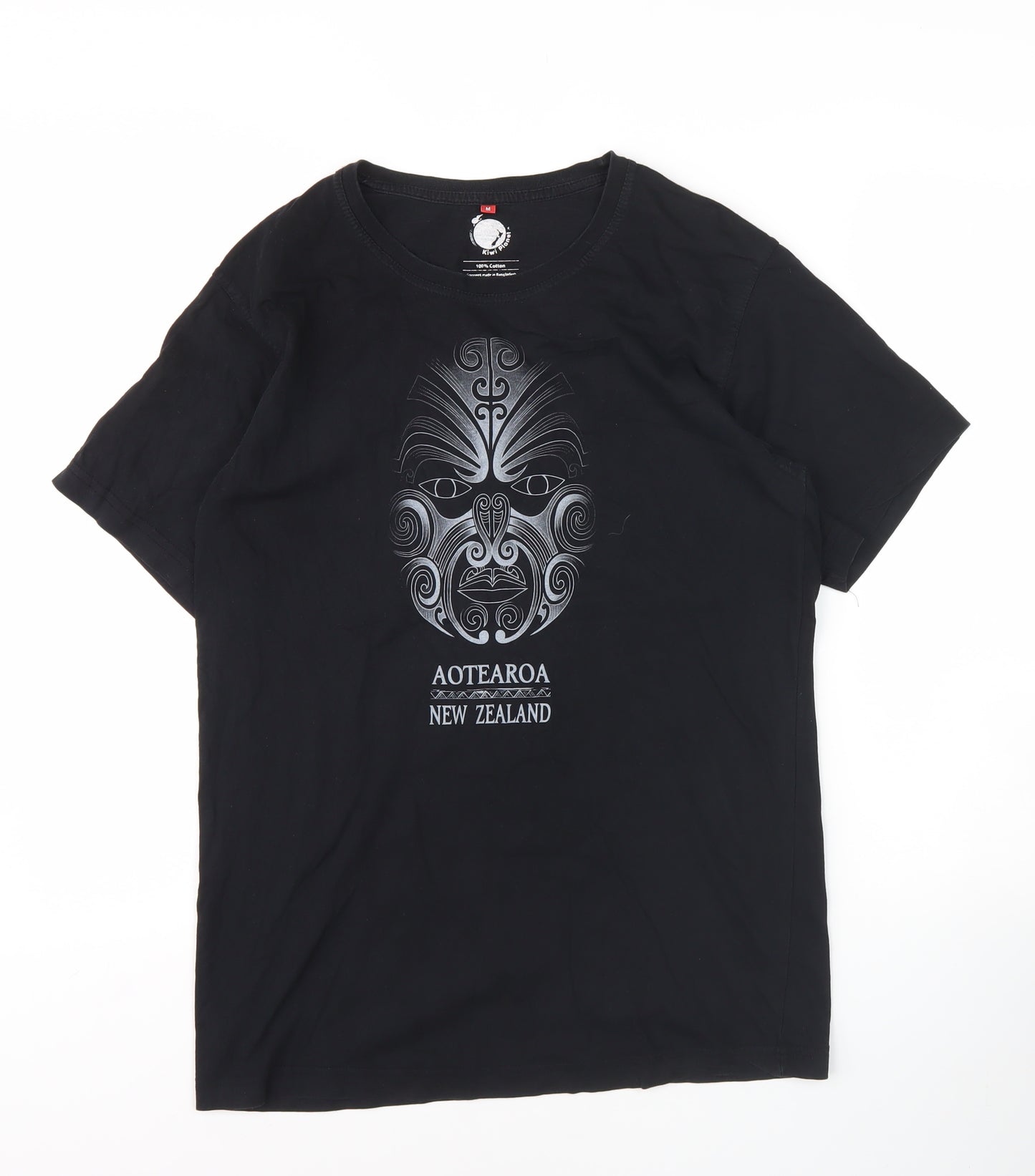 Kiwi Planet Men's Black M Graphic Print T-Shirt