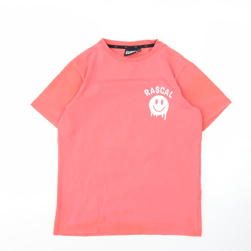 Rascal Boys Red Graphic T-Shirt 13-14 Years Cotton Short Sleeve