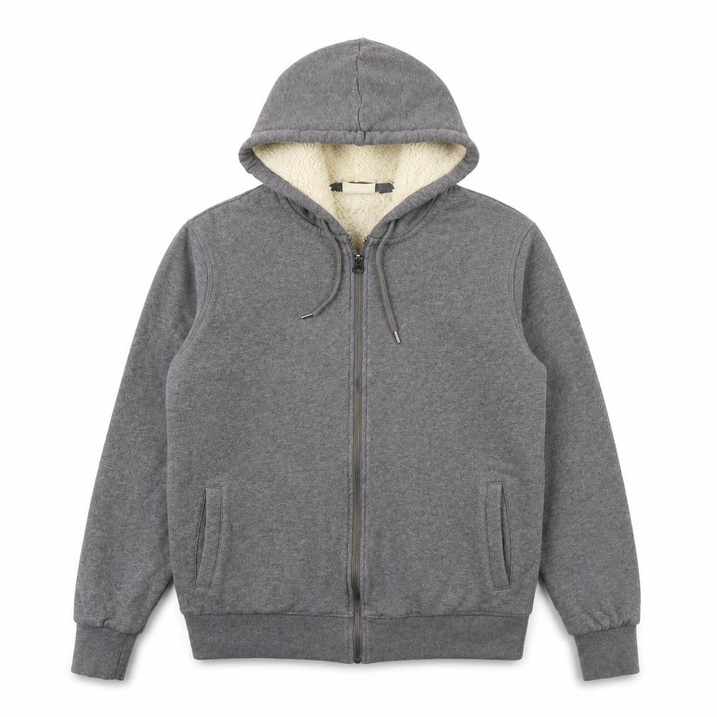 Front view of Marks & Spencer Men's Grey Hooded Jacket, size S