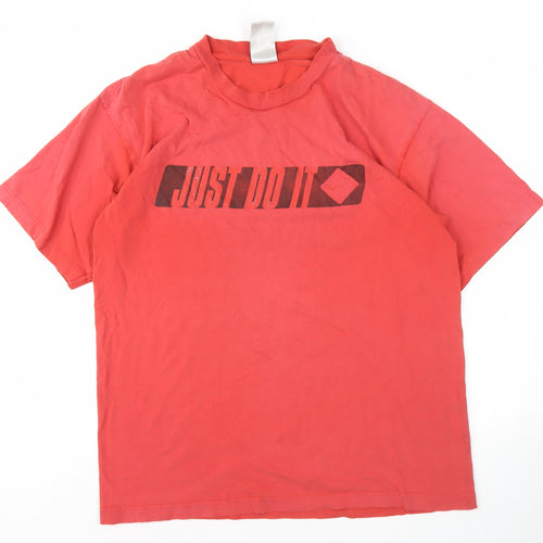 Nike Men's Red Large 'Just Do It' T-Shirt