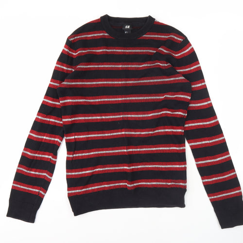 H&M Women's Multicoloured Striped Pullover Jumper, Size S
