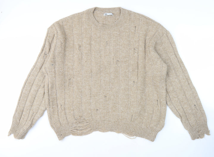 Zara Women Beige Pullover Jumper Size 16
