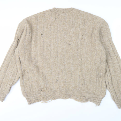 Zara Women Beige Pullover Jumper Size 16