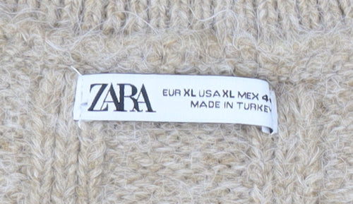 Zara Women Beige Pullover Jumper Size 16