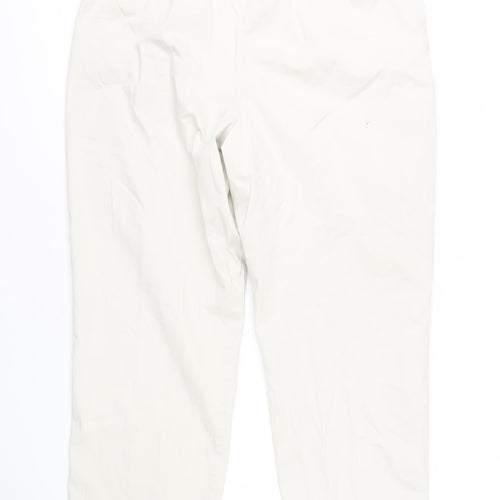 Lands' End Men's Ivory Straight Trousers Size 18