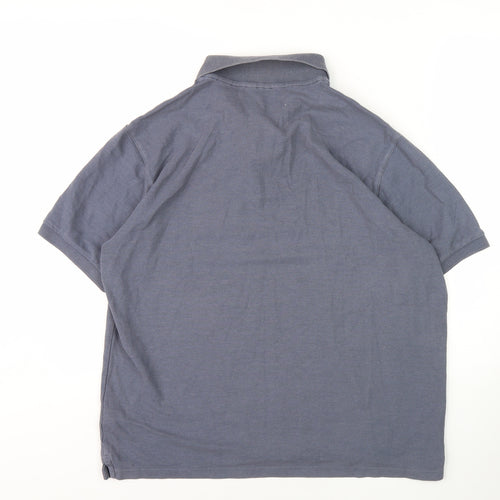 Marks and Spencer Men's Blue Polo Shirt L Short Sleeve