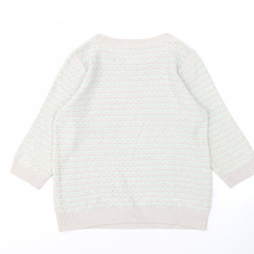 BHS Women’s Grey Open-Knit Pullover Jumper, Size 16